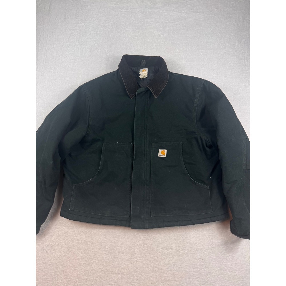 Carhartt J02 BLK Arctic Traditional Jacket Mens 48 Black Cotton Duck Quilt Lined